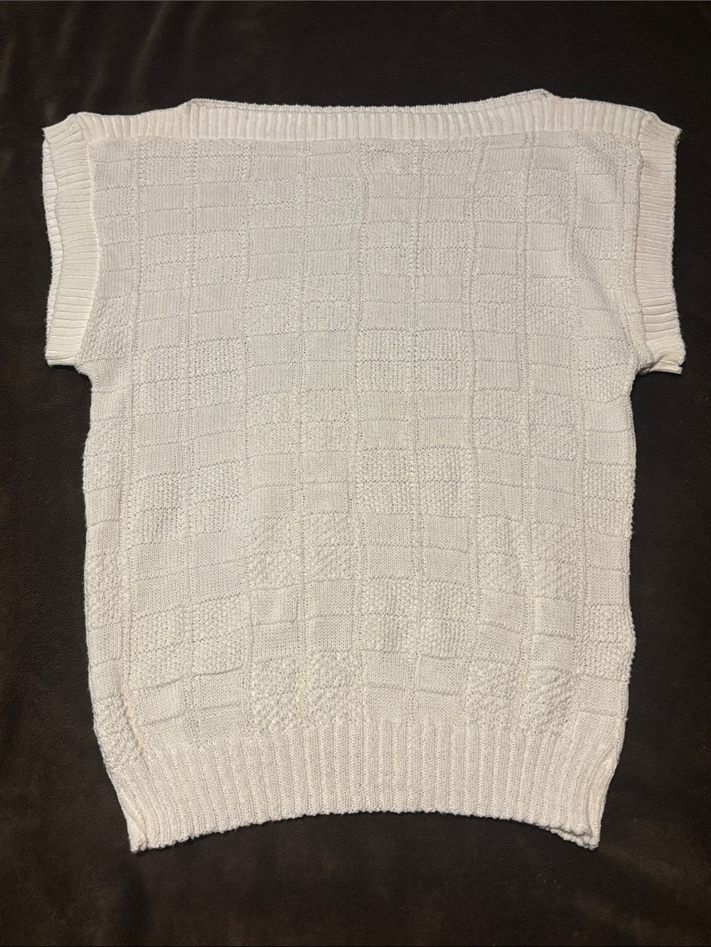 Vintage Jessica White Box-neck Knit Sweater